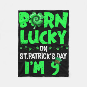 St. Patrick's Day 9. Geburtstag Junge Mädchen 9 Ja Fleecedecke