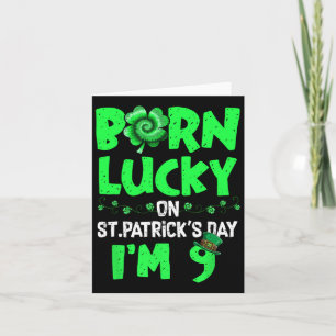 St Patricks Day 9. Geburtstag Junge Mädchen 9 Jahr Karte