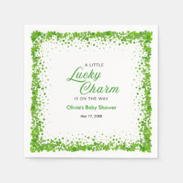 St Patrick's Day A Little Lucky Charm Baby Shower  Serviette