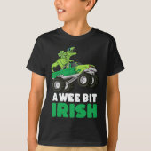 St Patricks Day A Wee Bit Irish TRex Monster Truck T-Shirt (Vorderseite)
