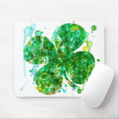 St. Patricks Day Abstraktes Kleeblatt Kunst, Dicht Mousepad (Mit Mouse)