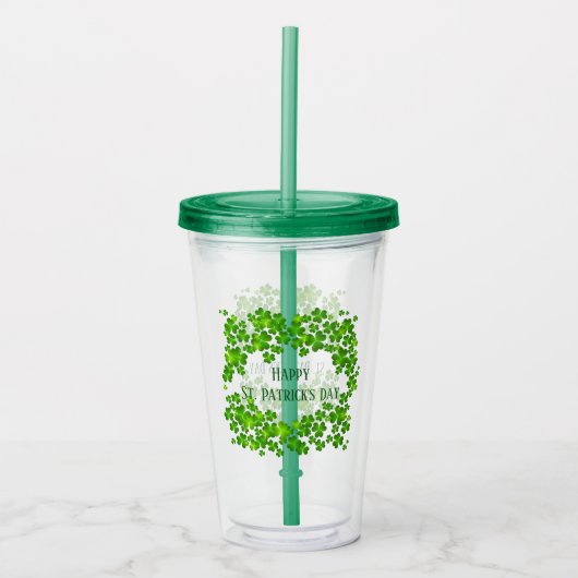 St. Patrick's Day Acrylic Plastic Tumbler Acryltrinkbecher (Vorderseite)