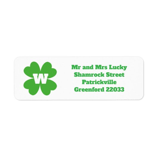 St. Patrick's Day Adressetikett (Vorne)