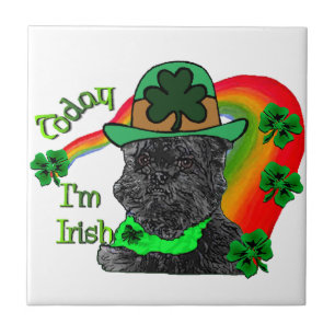 St Patrick's Day Affenpinscher Fliese