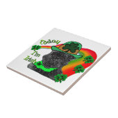 St Patrick's Day Affenpinscher Fliese (Seite)