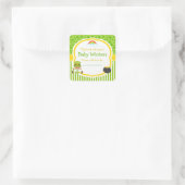 St Patrick's Day African American Boy Baby Shower Quadratischer Aufkleber (Tasche)