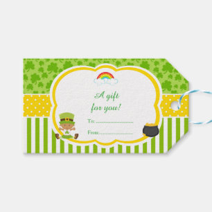 St Patrick's Day African American Girl Baby Shower Geschenkanhänger