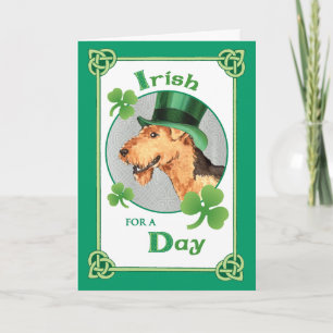St. Patrick's Day Airedale Karte