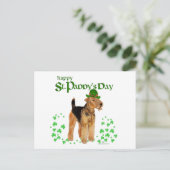 St. Patricks Day Airedale Postkarte (Stehend Vorderseite)