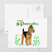 St. Patricks Day Airedale Postkarte (Vorne/Hinten)