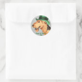 St. Patrick's Day Airedale Runder Aufkleber (Tasche)