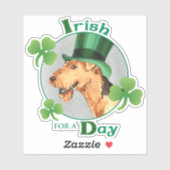 St. Patrick's Day Airedale Vinyl Sticker (Blatt)