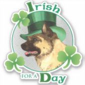 St. Patrick's Day Akita Vinyl Sticker (Vorderseite)