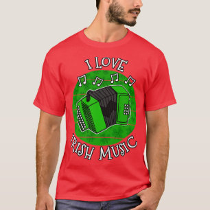 St Patricks Day Akkordeon Ich liebe irische Musik T-Shirt