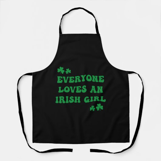 St Patricks Day Alle Lieben ein irisches Mädchen Schürze (Vorderseite)