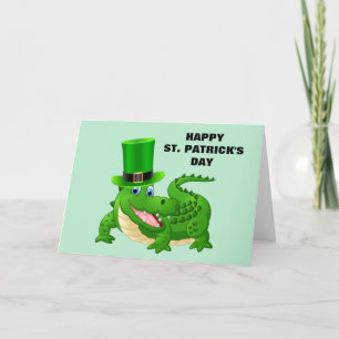 St. Patrick's Day Alligator Faltschachtel Feiertagskarte