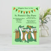 St. Patrick's Day Alligator zu unserem Party Einladung (Stehend Vorderseite)