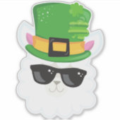 St. Patrick's Day, Alpaca, Llama, Leprechaun Hat Aufkleber (Vorderseite)