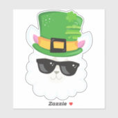 St. Patrick's Day, Alpaca, Llama, Leprechaun Hat Aufkleber (Blatt)