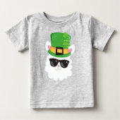 St. Patrick's Day, Alpaca, Llama, Leprechaun Hat Baby T-shirt (Vorderseite)