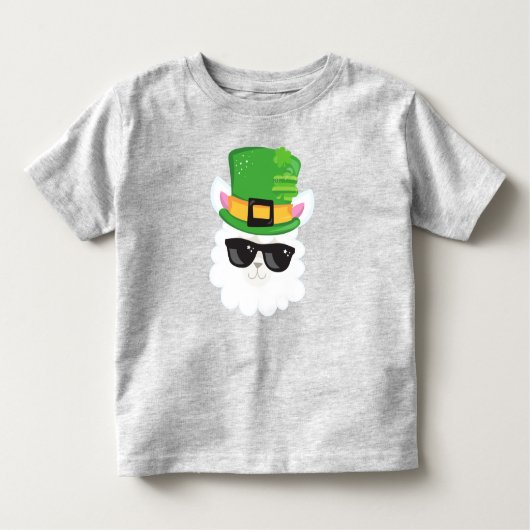 St. Patrick's Day, Alpaca, Llama, Leprechaun Hat Kleinkind T-shirt (Vorderseite)