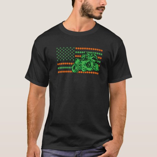 St. Patrick's Day American Flag Monster Truck for  T-Shirt (Vorderseite)