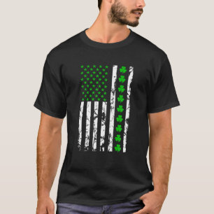 St Patricks Day American Flag Vintag Irish Lucky T-Shirt