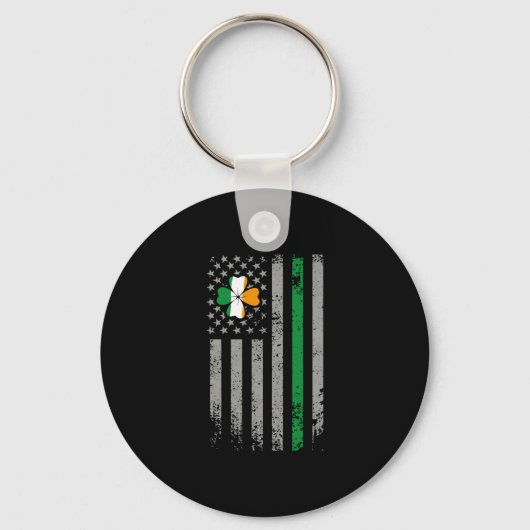St Patricks Day American Irish Flag Kleeblatt Schlüsselanhänger (Vorderseite)