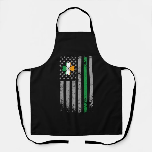 St Patricks Day American Irish Flag Kleeblatt Schürze (Vorderseite)