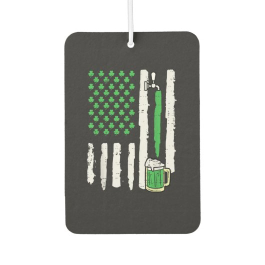 St Patricks Day Amerika-Flagge Heiliger Autolufterfrischer (Vorderseite)