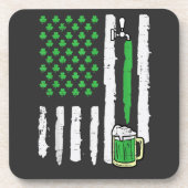 St Patricks Day Amerika Flagge Heiliger Getränkeuntersetzer (Vorderseite)