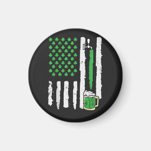 St Patricks Day Amerika Flagge Heiliger Magnet