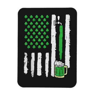 St Patricks Day Amerika Flagge Heiliger Magnet