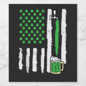 St Patricks Day Amerika Flagge Heiliger Weinetikett (Einzelnes Label)