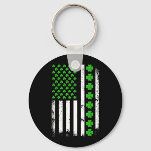 St. Patricks Day Amerikanische Flagge Shamrock Iri Schlüsselanhänger