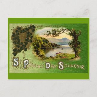 St. Patrick's Day Andenken Vintage Landschaft Postkarte