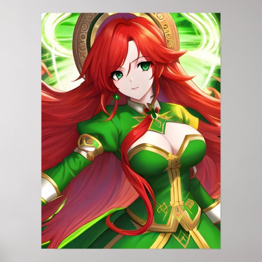 St. Patricks Day Anime Woman Poster (Vorne)