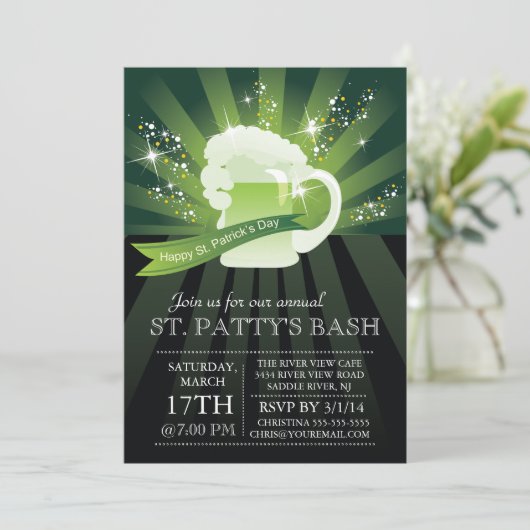 St. Patrick's Day Annual Bash Party Einladung (Stehend Vorderseite)