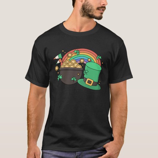 St Patricks Day Apparel leprechaun Pot of Gold rai T-Shirt (Vorderseite)