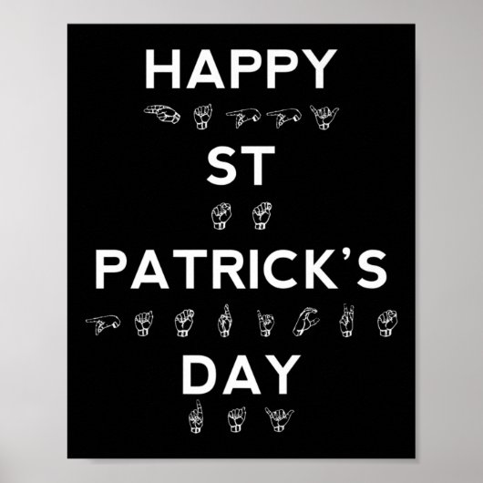 St Patrick's Day Asl Deaf Awareness Poster (Vorne)