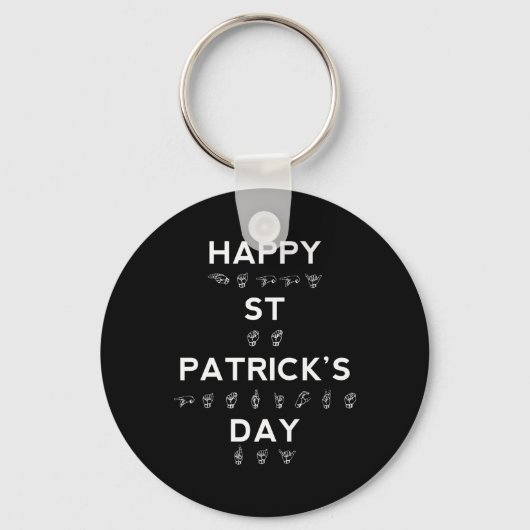 St Patrick's Day Asl Deaf Awareness Schlüsselanhänger (Vorderseite)