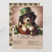 St Patrick's Day Australian Shepherd Puppy Einladung (Vorne/Hinten)