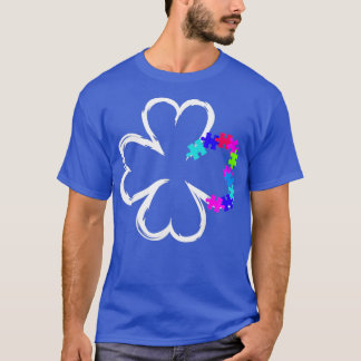 St Patricks Day Autism Kleeblatt Puzzle Mama Irlan T-Shirt