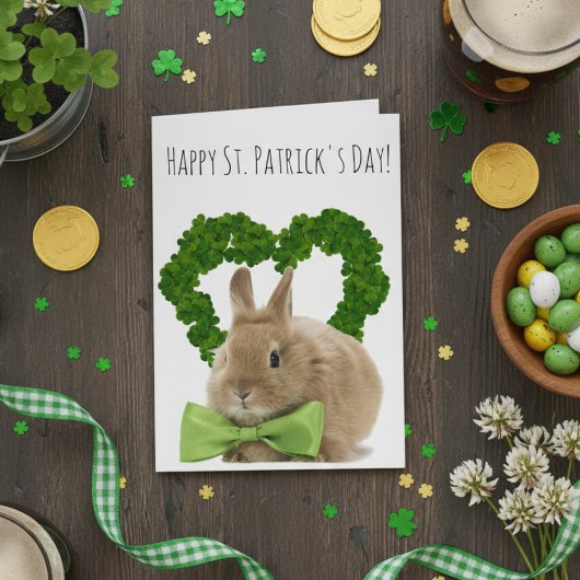 St. Patrick's Day Baby Bunny Karte