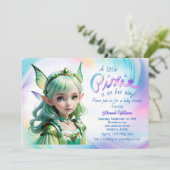 St Patricks Day Baby Dusche Leprechaun Girl Celtic Einladung (Stehend Vorderseite)