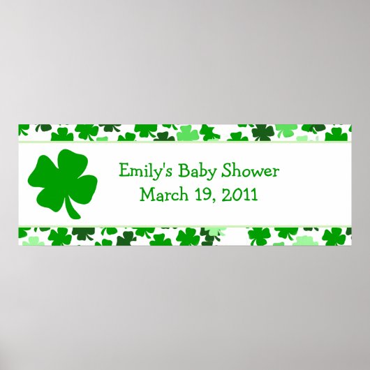 ST PATRICK'S DAY Baby Shower / Birthday Banner Poster (Vorne)
