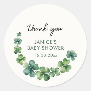 St. Patricks Day Baby Shower Danke Runder Aufkleber