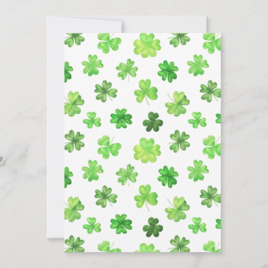 St. Patrick's Day Baby Shower Einladung (Rückseite)