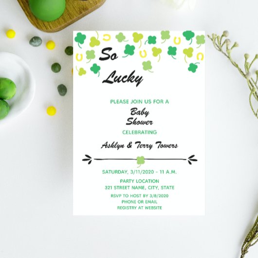 St. Patrick's Day Baby Shower Einladung