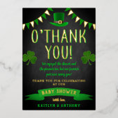 St. Patrick's Day Baby Shower Vielen Dank Folieneinladung (Vorderseite)
